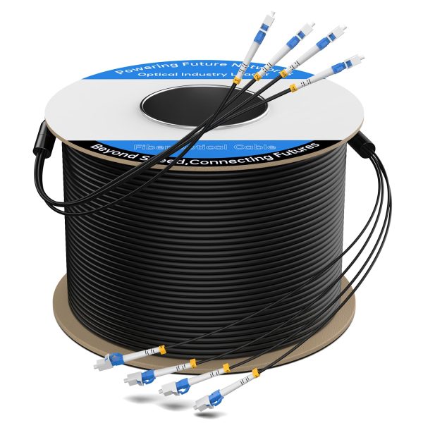 OS2 4-fiber armored cable on drum